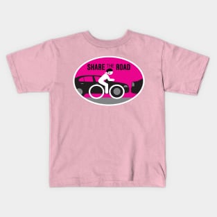 Share the Road - Female Cyclist Kids T-Shirt